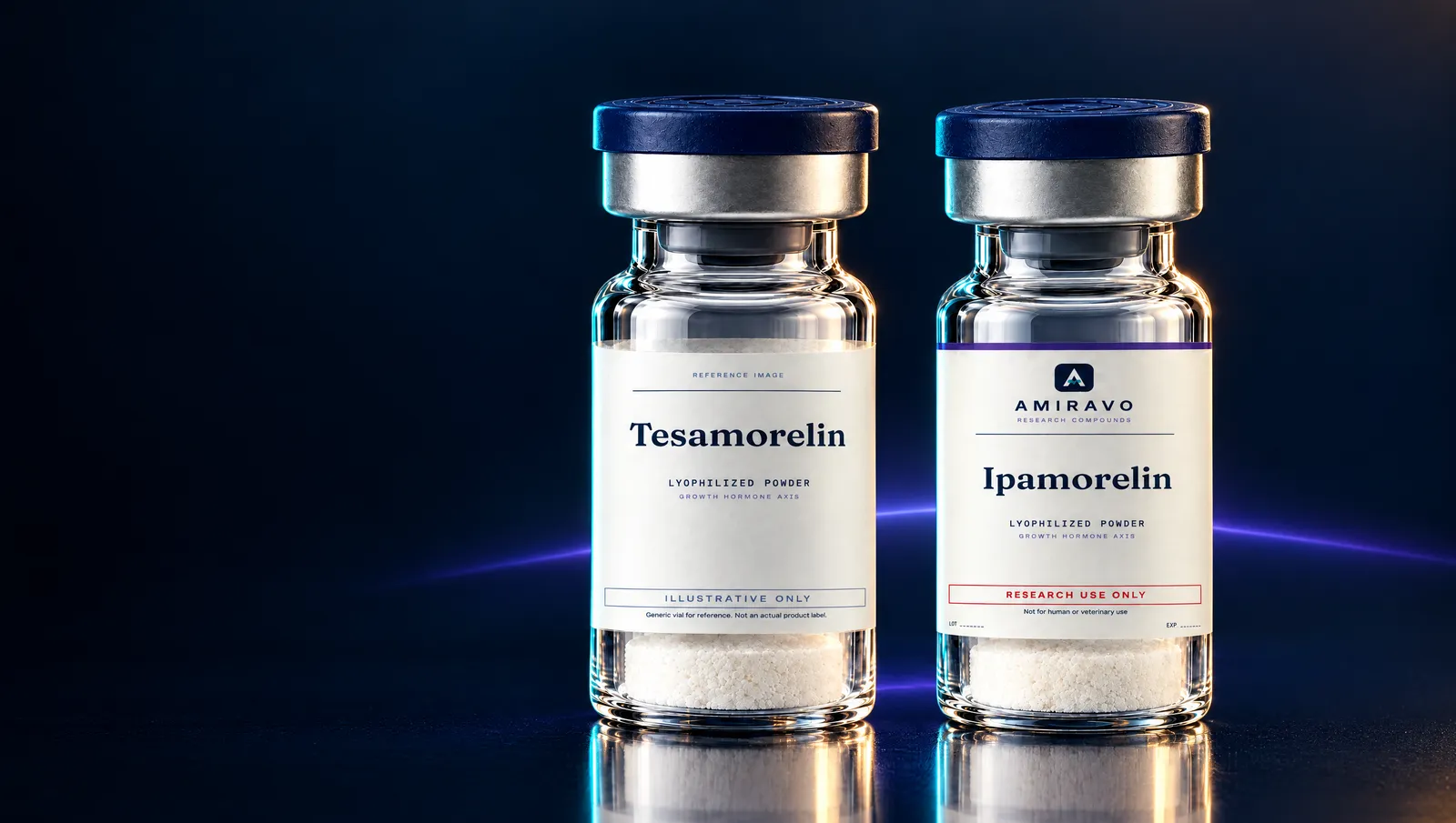 Reference vials: Tesamorelin, Ipamorelin