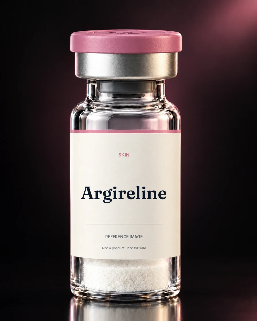 Unbranded reference vial illustrating Argireline; not an actual product
