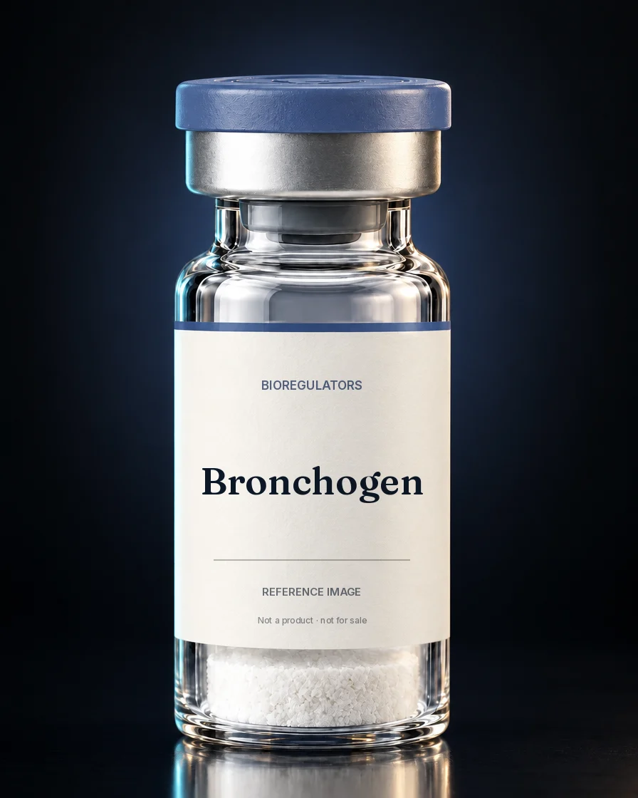 Unbranded reference vial illustrating Bronchogen; not an actual product