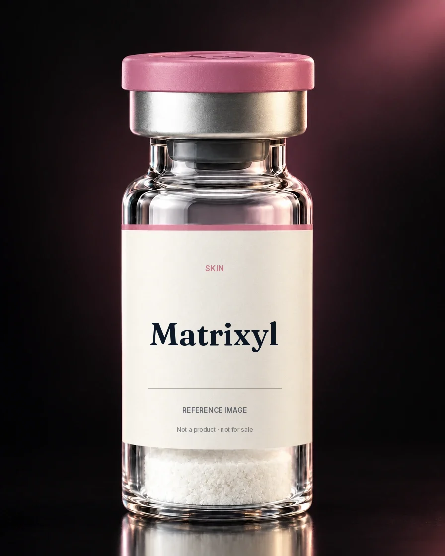 Unbranded reference vial illustrating Matrixyl; not an actual product