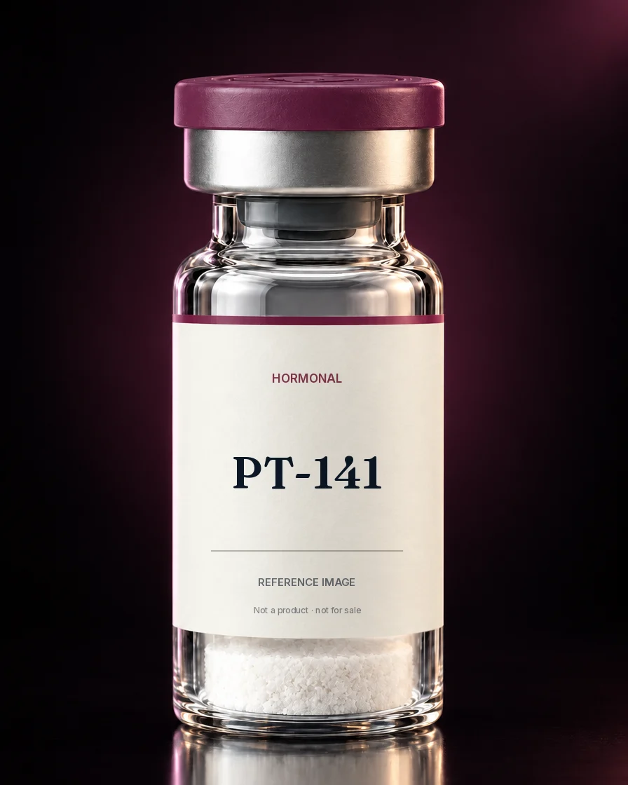 Unbranded reference vial illustrating PT-141; not an actual product