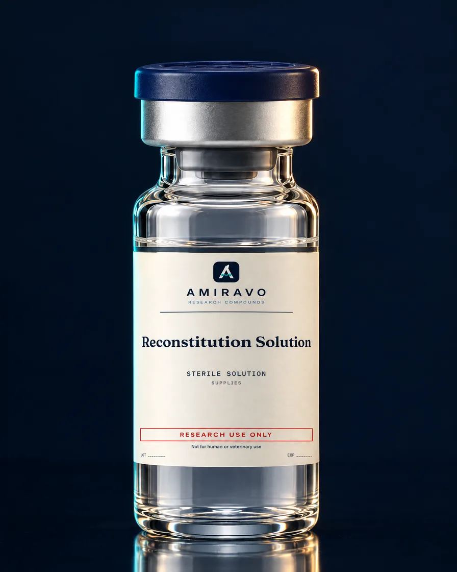 Reconstitution Solution research vial with an Amiravo label