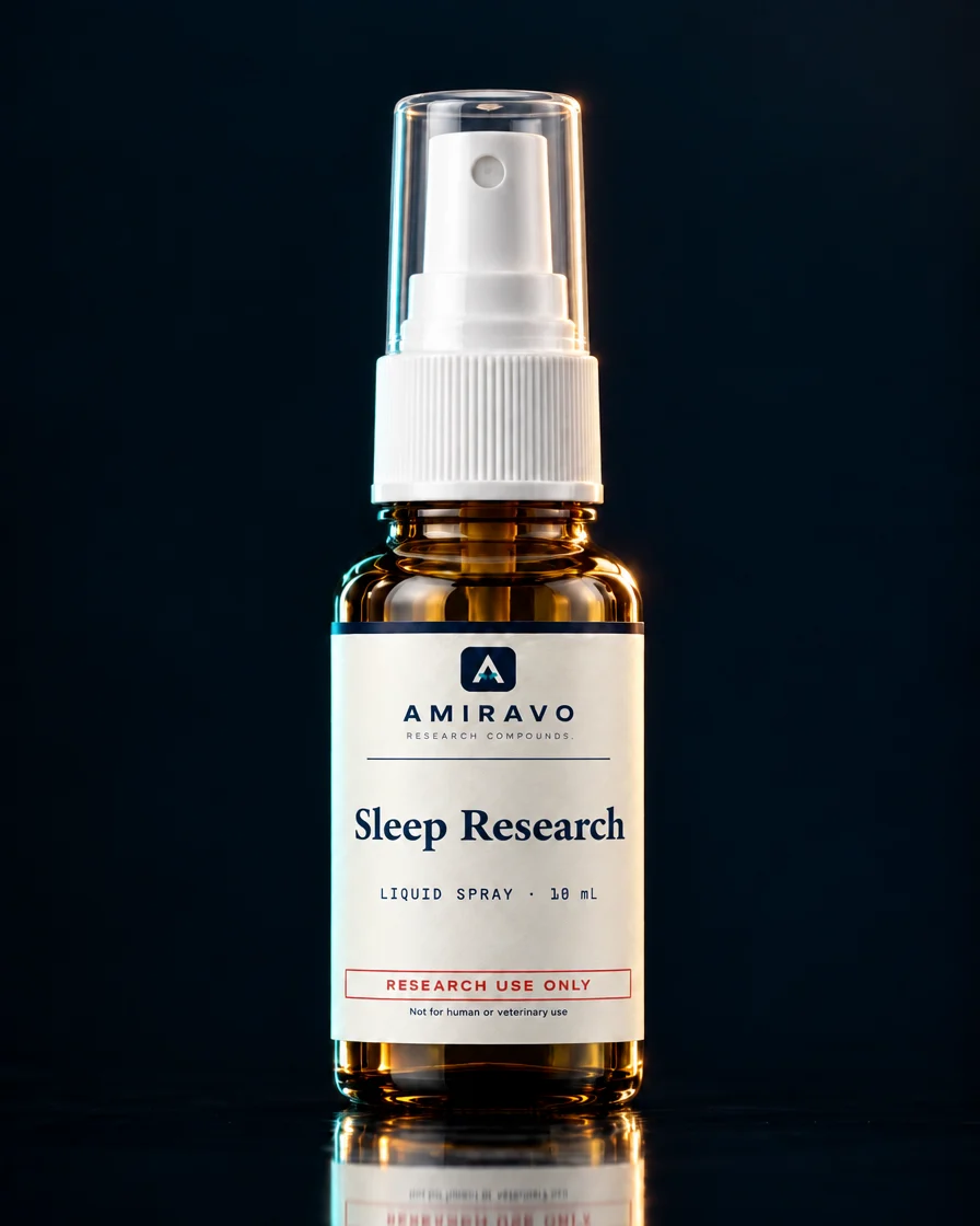 Sleep Research Blend research vial with an Amiravo label